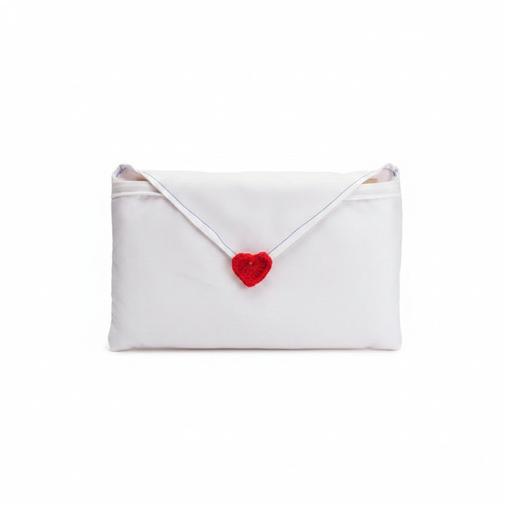 Just Friend by Hayley Pham inspired white book envelope with red heart