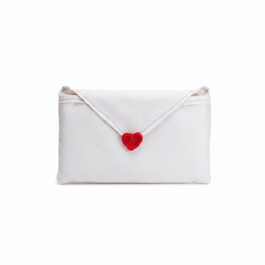Just Friend by Hayley Pham inspired white book envelope with red heart